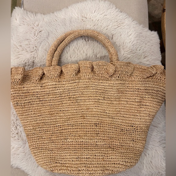 Loeffler Randall Cyrus Raffia Ruffle Tote - Picture 5 of 10